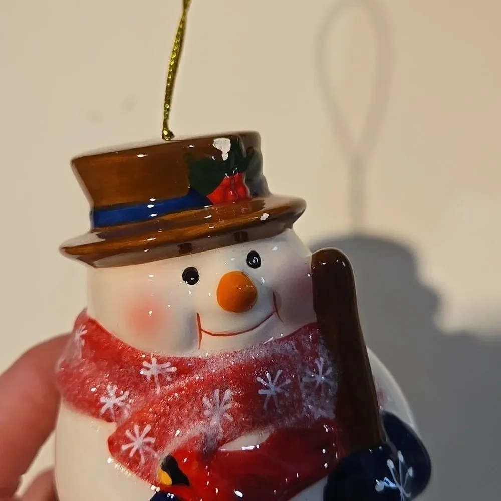 Mr. CHRISTMAS Snowman trinket jewelry  box ornament music box Deck The Halls